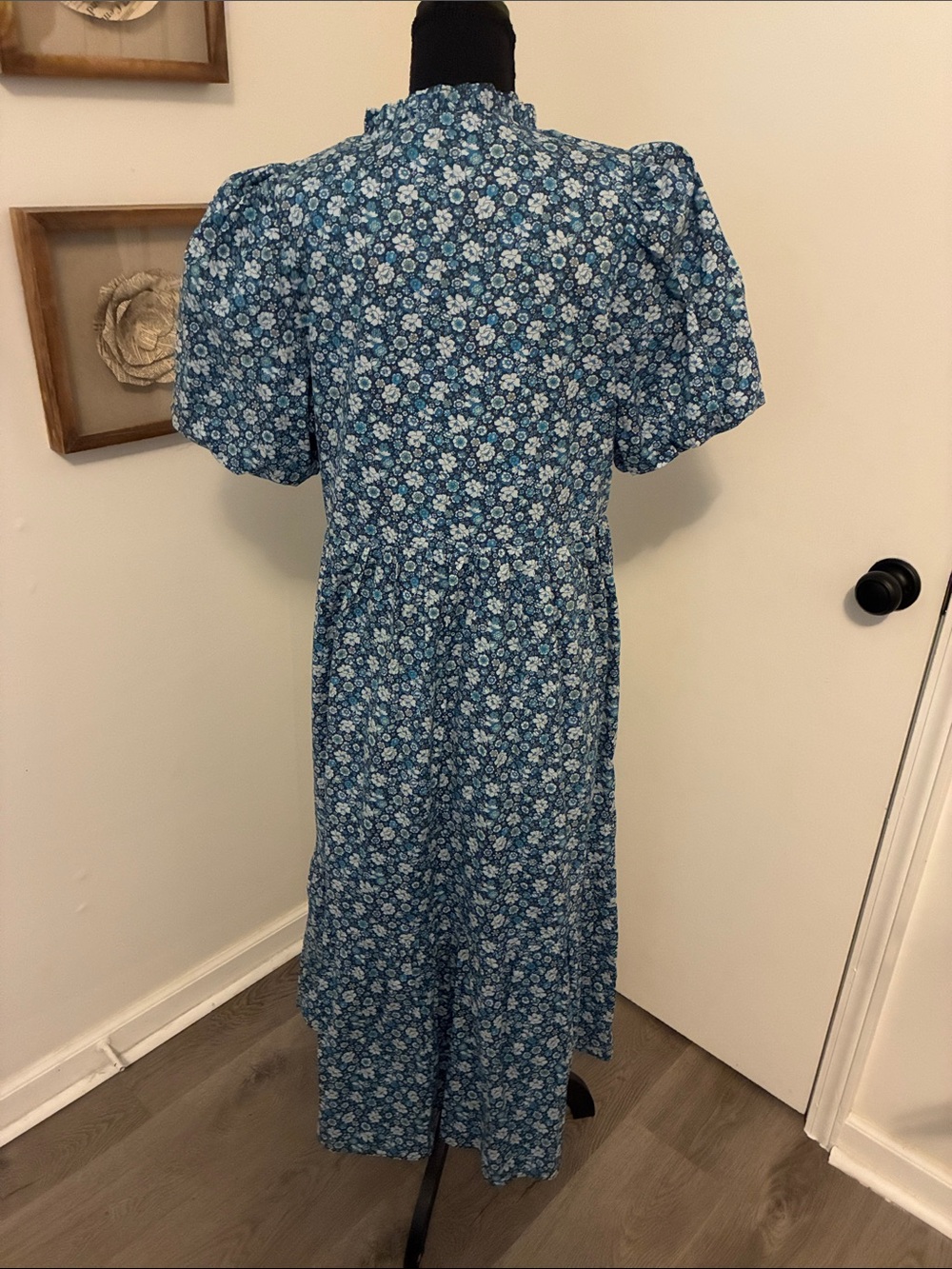 Tuckernuck Hyacinth House Zip Front Bluebells Floral Midi Dress Medium - Picture 9 of 10